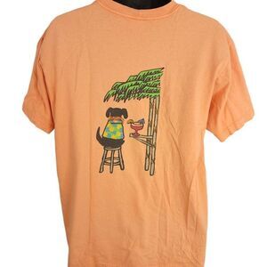 Tropical Dog T Shirt Vintage 90s Dog Daze Florida Keys Palm Trees Mens Large
